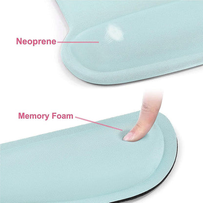 MOSISO Wrist Rest Support for Mouse Pad & Keyboard Set, Ergonomic Mousepad Non-Slip Base Home/Office Pain Relief & Easy Typing Cushion with Neoprene Cloth & Raised Memory Foam, Black