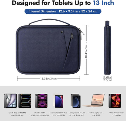 MoKo 9-11 Inch Tablet Sleeve Carrying Case with Handle, Padded Protective Travel Bag for New 11-inch iPad Air 4 2026/Pro M5/ A16, iPad 10th/Air 5/4th 10.9, i-Pad 9/8th 10.2,Tab S9/S8 11, Black