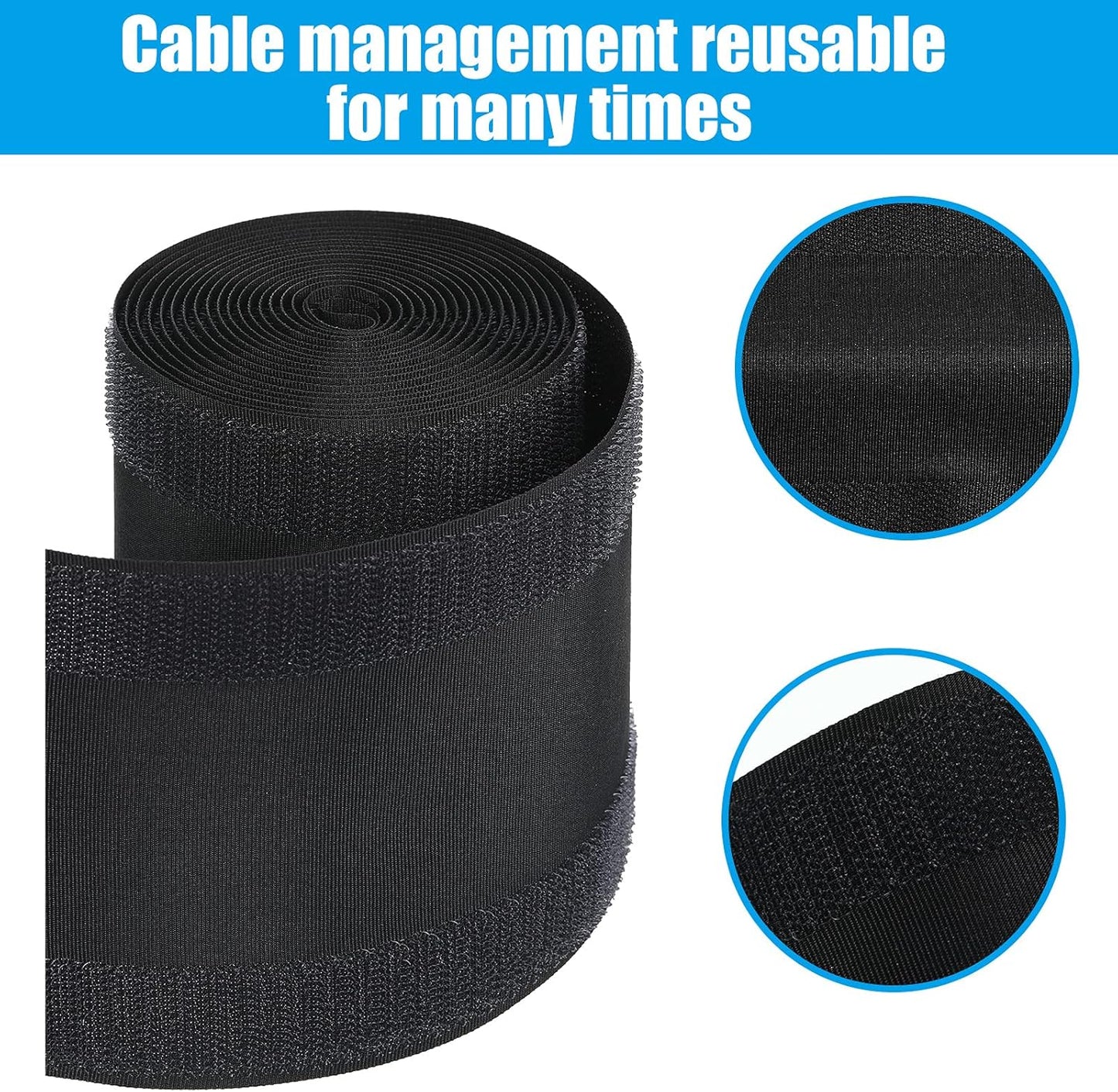 WILLBOND Carpet Cord Cover Cable Protector Floor Cover Cable Protector Management Only for Commercial Office Carpet(19.69 ft,Black)