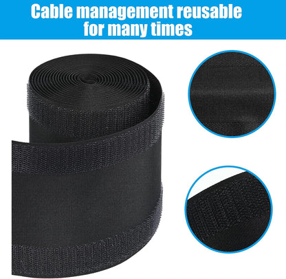 WILLBOND Carpet Cord Cover Cable Protector Floor Cover Cable Protector Management Only for Commercial Office Carpet(19.69 ft,Black)