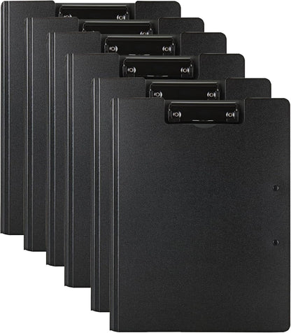 Clipboard Folder, 6 Pack A4 Foldable Clipboards File Folder Flip Writing Pad for Memo Form Document & School Office Work - Black