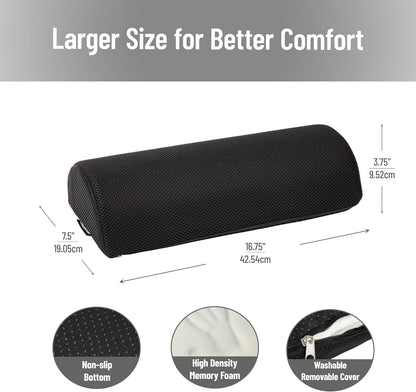 Mind Reader Air-Cloud Memory Foam Under Desk Footrest, Ergonomic Support for Back, Hip, Legs, Knees & Feet, Adjustable Height, Memory Foam, Black