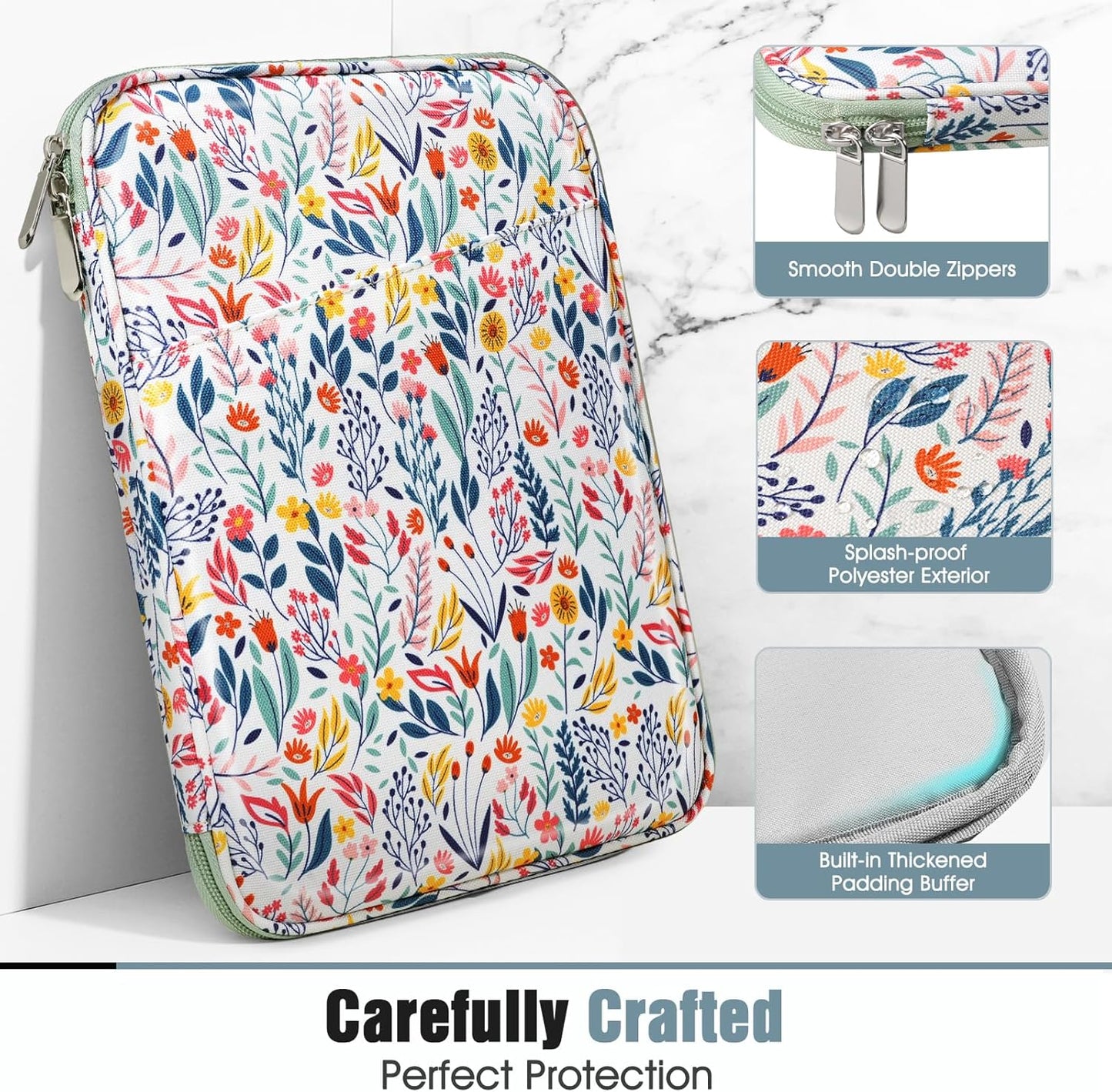 TiMOVO 9-11" Tablet Sleeve Bag for iPad 11-inch A16 2025, iPad 10.9"/10.2"| Air 11 Inch/5th/4th Gen. 10.9", Galaxy Tab A9+/A11Plus 11", Protective Bag with Pocket, Black