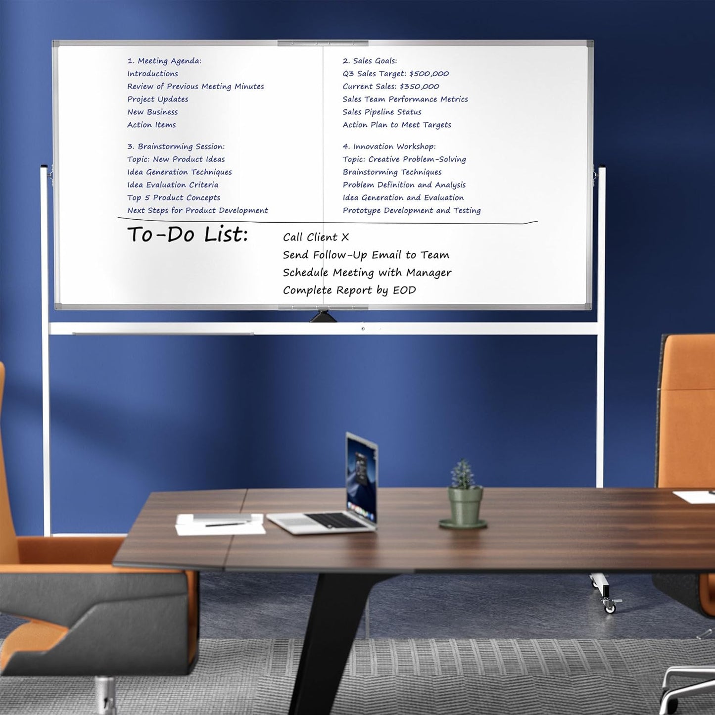 Large Whiteboard Easel with Stand, 36" x 24" Portable Standing Magnetic Dry Erase White Board, 3' x 2' Tripod Height Adjustable Flip Chart Easel for Home Office Classroom School, Silver
