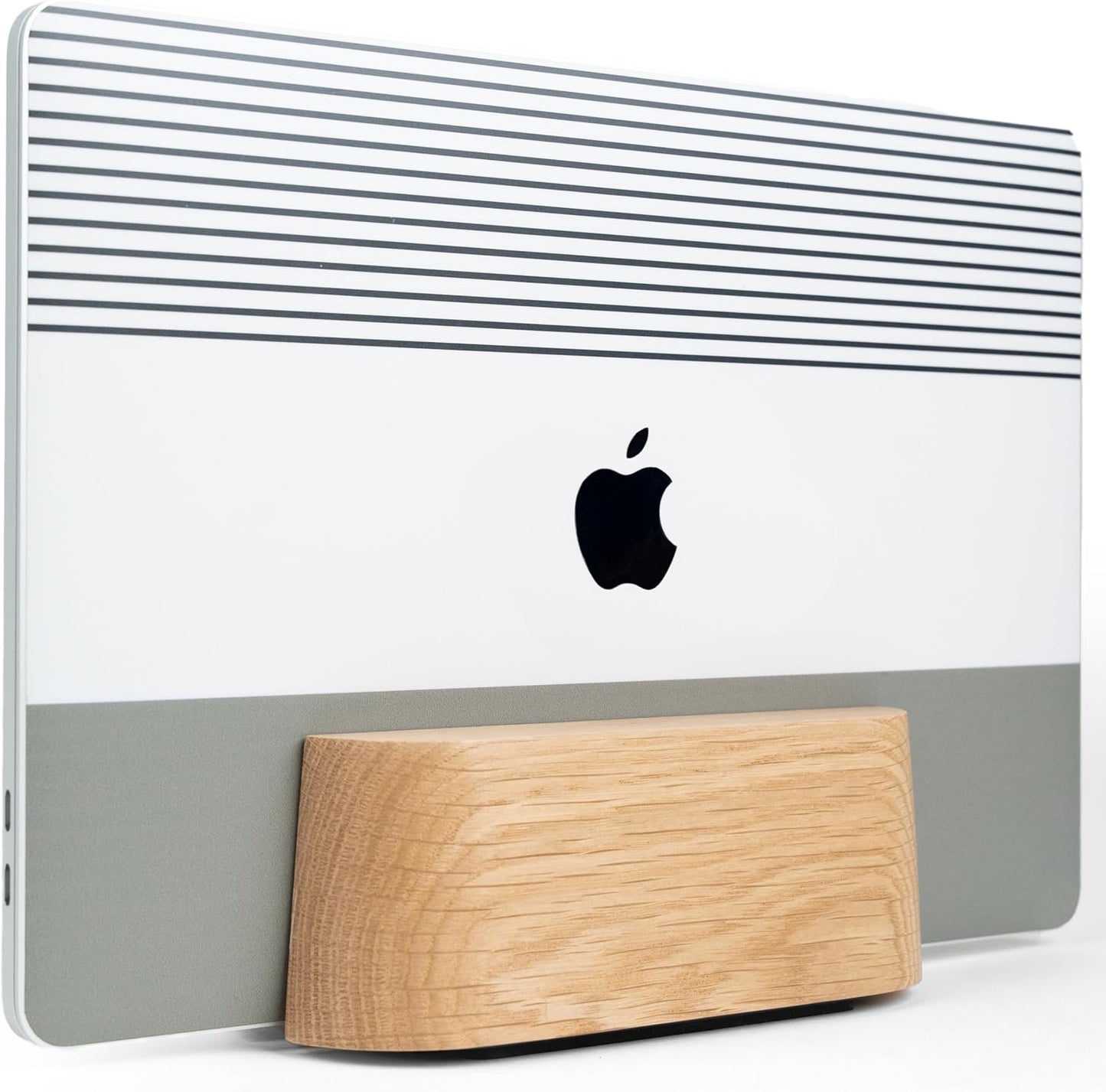 COREMINDED Adjustable Dual Vertical Laptop Stand for Desk, Wooden Laptop Holder, MacBook Pro Stand, Wood Mac Air Dock