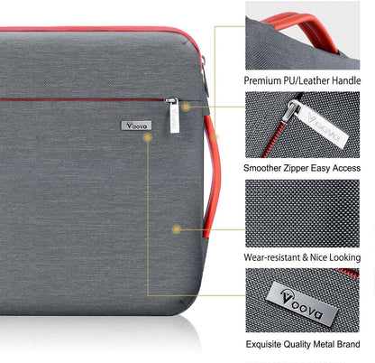 Voova Laptop Sleeve Case 15.6 16 Inch with Handle, 360° Protective Waterproof Slim Computer Bag Cover Compatible with MacBook Pro M2/M3/M4 16, HP Acer Lenovo Yoga ThinkPad Asus Laptop, Grey