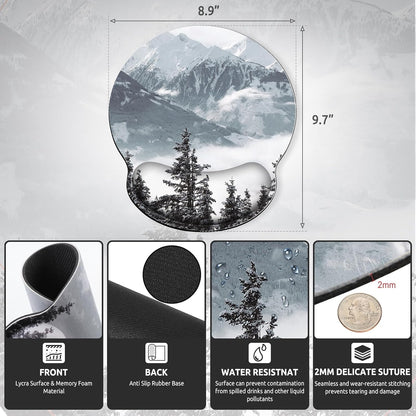 KONVINIT Ergonomic Mouse Pad with Wrist Rest, Small Mousepad with Non-Slip Rubber Base and Smooth Surface, Beach Mouse Pads for Desk, Office Desk Accessories