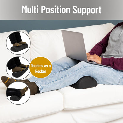 Mind Reader Air-Cloud Memory Foam Under Desk Footrest, Ergonomic Support for Back, Hip, Legs, Knees & Feet, Adjustable Height, Memory Foam, Black