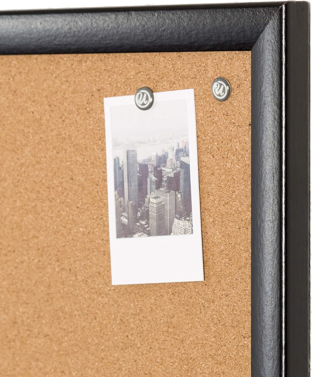 U Brands Cork Bulletin Board, 17" x 23", Black Wood Frame
