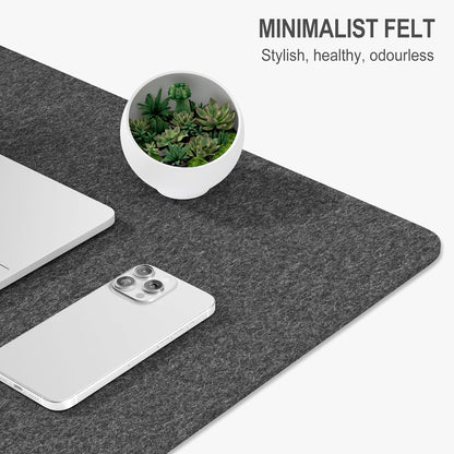 Auhoahsil Felt Desk Mat, Minimalist Large Mouse Pad XXL 35.5 x 15.7 in, Desk Matt for Desktop, Keyboard, Laptop, Computer, Office, Work from Home, Gaming, White