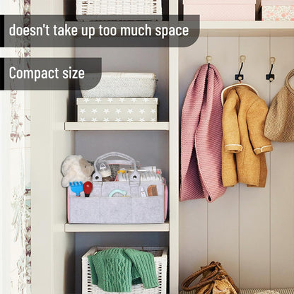 Mr. Pen- Baby Diaper Caddy Organizer, Gray, Medium, Nursery Storage Bin and Car Organizer for Diapers and Baby Wipes