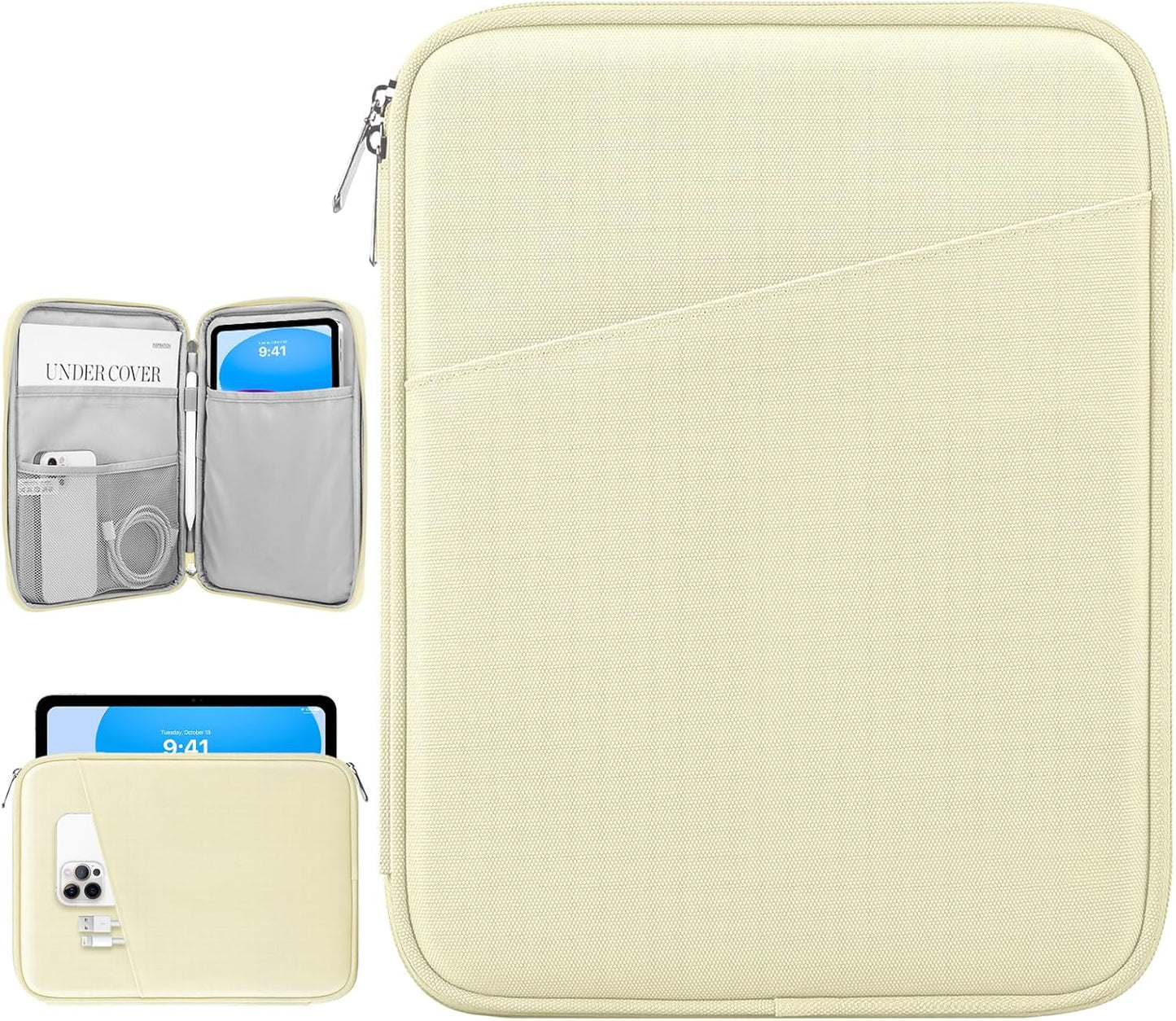 Dadanism 9-11" Tablet Sleeve Bag Carrying Case for iPad (A16) 11th Gen 11", iPad 10th Gen 10.9" Air 5/4, iPad Air M4/Pro 11", iPad 9/8/7th, Galaxy Tab A11+ Plus 11", Remarkable 2 10.3", Black