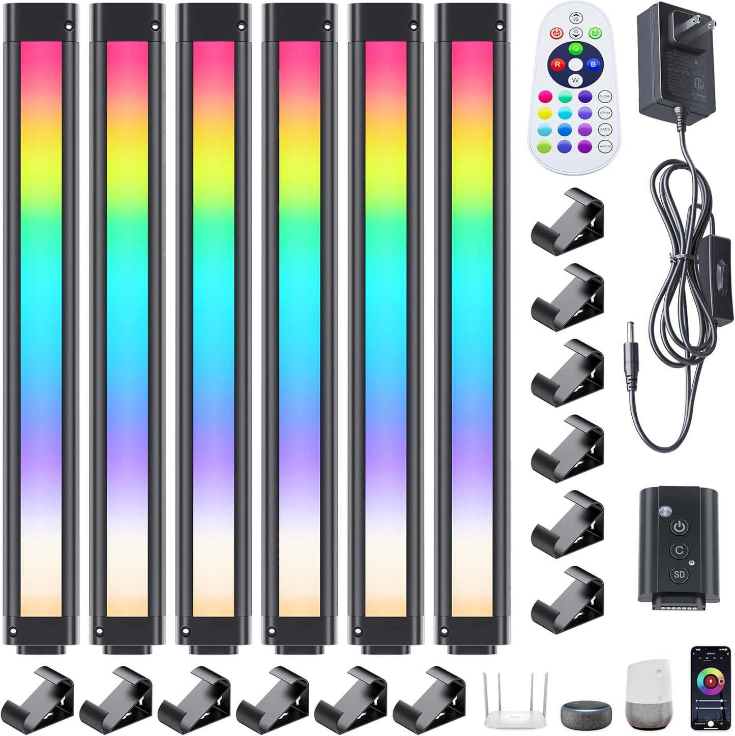 LED Smart TV Light Bar 36 Inch Light Bar RGBCW WiFi TV Light Bar with Multiple Placement Options for 55-70 inch TVs, Uplighting or backlights for Home, Bedroom, Shelf. Voice and App Control. (72 Inch)
