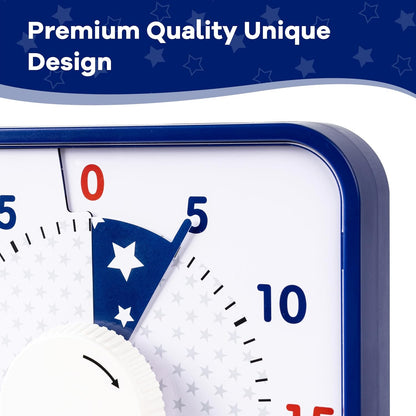 Visual Timer 7.5 inch; 60 Minute 1 Hour Countdown Timer for Kids Classroom Teaching Tool Home Office Meeting, Mechanical Countdown Clock for Exam Time Management Magnetic, Sky Blue with Colorful Disc