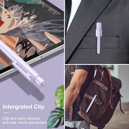 MoKo Holder Case Compatible with Apple Pencil 2nd Generation, Retractable Protective Apple Pencil Cover with Sturdy Clip, Hard PC Apple Pencil Case, Support Double-Tap, Dark Purple