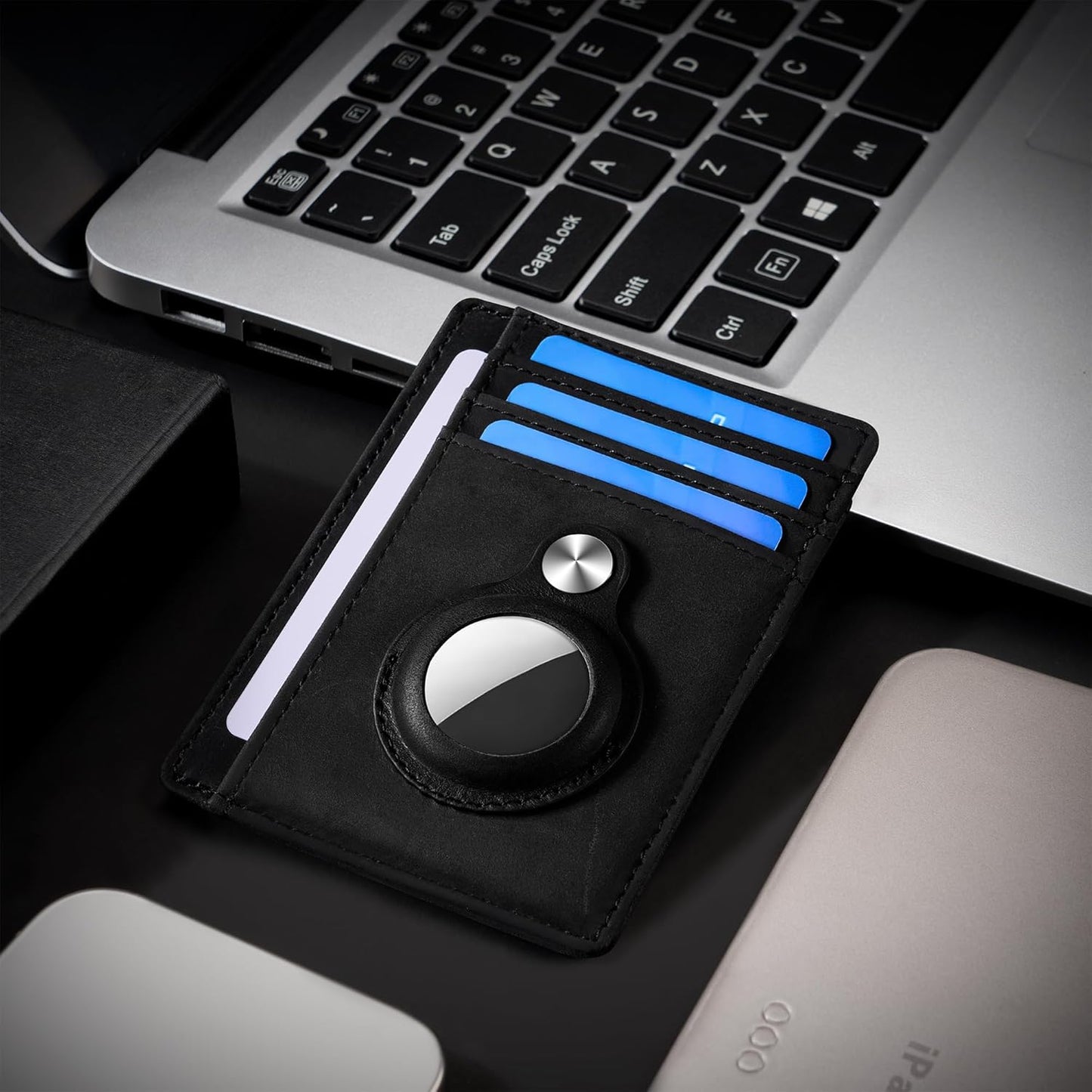 Slim Minimalist Front Pocket Air Tag Wallet, RFID Blocking Card Holder Wallet with Airtag Holder