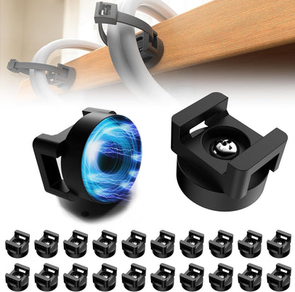 110 Pcs Magnetic Zip Tie Mount Base 26lbs Strong Magnetic Zip Tie Holder Multipurpose Magnet Cable Tie Clips Holder Wire Management Clips for Home Office Marine Electrical Wiring Organization Black