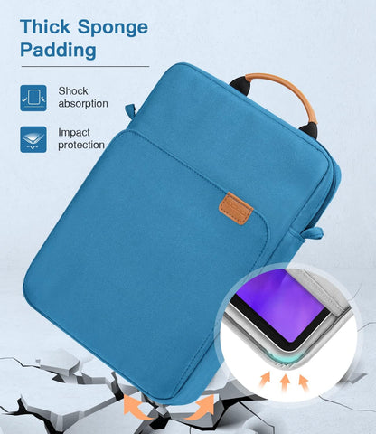 MoKo 13 Inch Tablet Sleeve Bag, Fits with 13 Inch New iPad Pro M5 & Air M4/M3, iPad Pro 12.9 M2&M1,Surface Laptop Go 12.4,Galaxy Tab S8+/S9+ 12.4,Handle Carrying Case with Shoulder Strap,Black &Gray