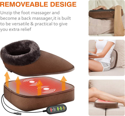 Snailax Heated Foot Rest Under Desk at Work, FSA Eligble Desk Foot Stool with Heat & Vibration Massage, Adjustable Height, 2 Heat Levels Foot Warmer Feet Heater for Office Chair, Gaming Home Use