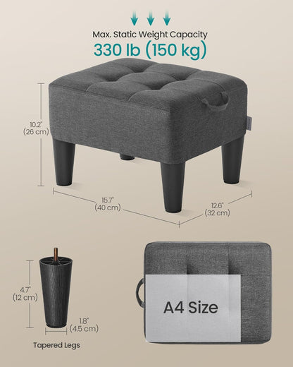 SONGMICS Foot Stool with Legs, Small Footstool Ottoman, Velvet Seat with Thick Cushion, for Living Room, Bedroom, Entryway, 330 lb Weight Capacity, Jelly Pink ULOM501R01