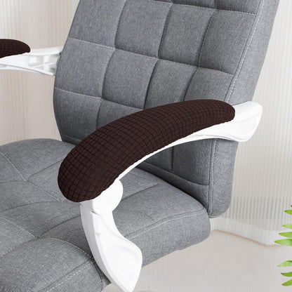 FORCHEER Office Chair Armrest Covers 12-15 Inch Velvet Elastic Black Arm Rest Covers for Desk Computer Chairs Washable