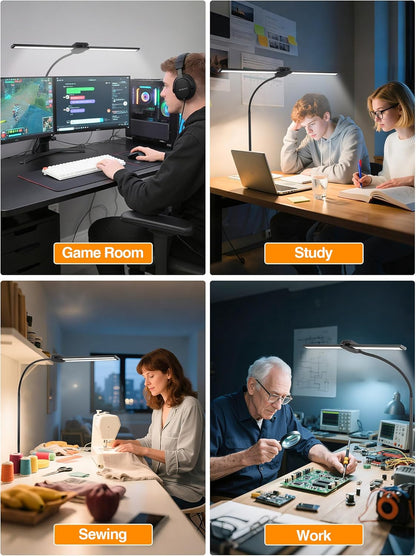 LED Desk Lamp for Home Office,5 Color+9 Brightness Office Desk Lamp,1200Lumen Eye Protection Desk Light,Computer Light with Remote Control & Timer for Office/Monitor/Computer/Study/Puzzle