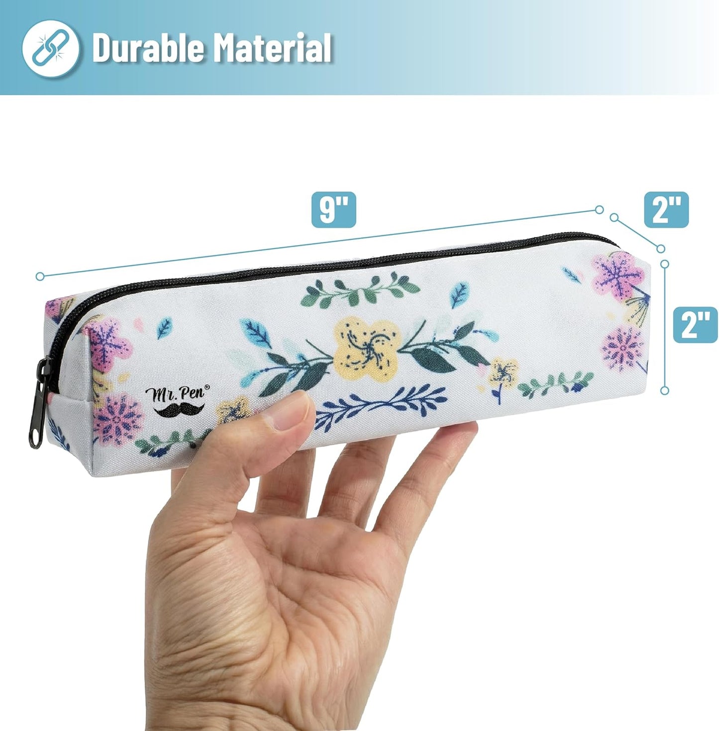 Mr. Pen- Cute Pencil Case Pouch, Multipurpose Canvas Bible Pencil Pouch, Smooth Zipper, Premium Material, Neat Stitches, Ideal for Stationery, Cosmetics, Electronics, School, Office, Travel