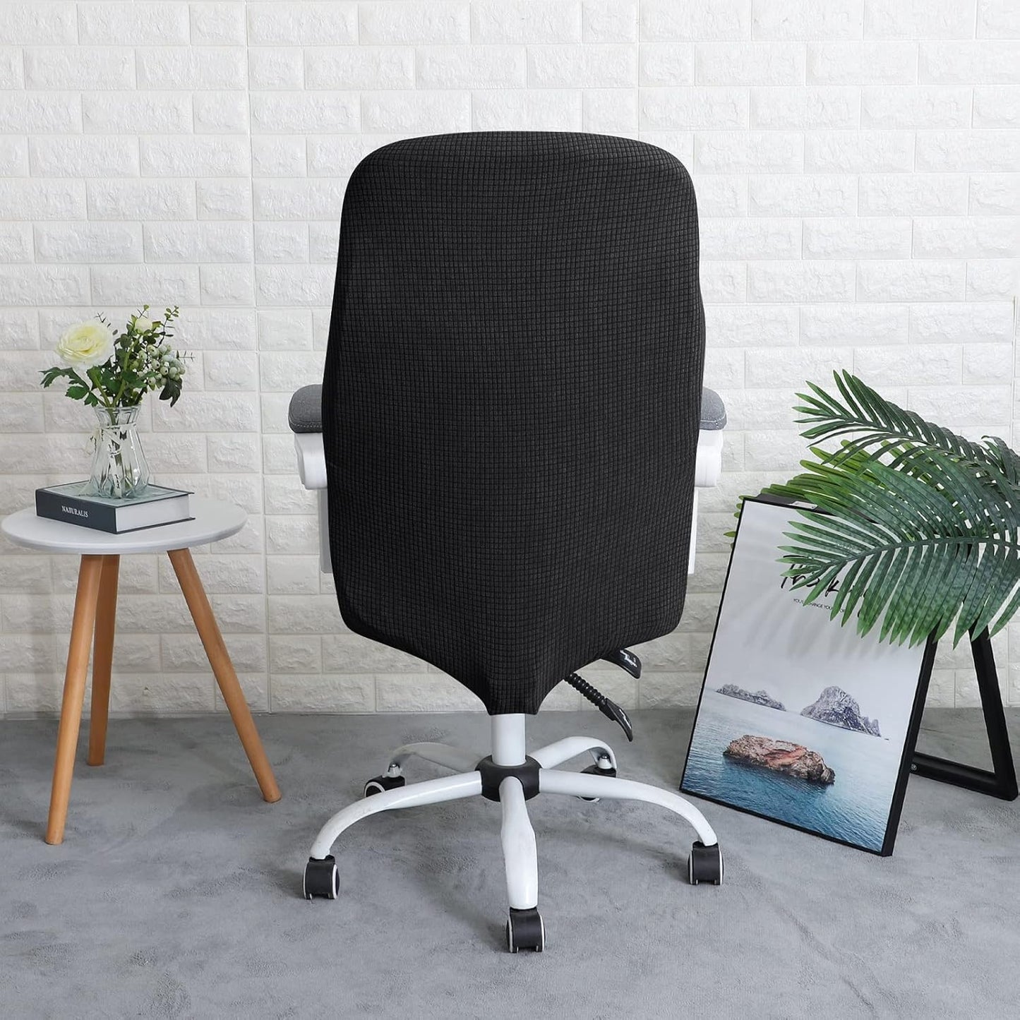 FORCHEER Office Chair Armrest Covers 12-15 Inch Velvet Elastic Black Arm Rest Covers for Desk Computer Chairs Washable