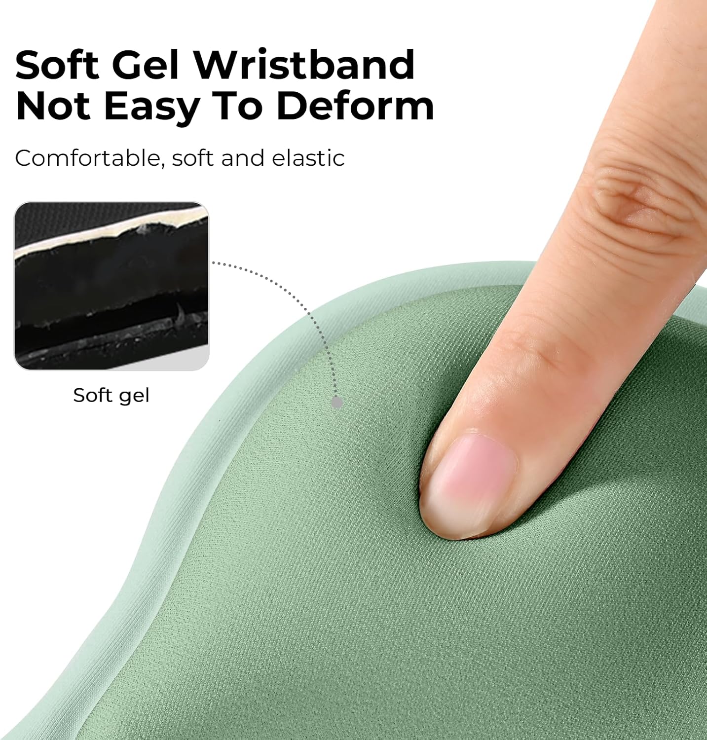 EooCoo Ergonomic Mouse Pad with Gel Wrist Rest Support, Middle Concave Design for Natural Wrist Alignment, Non-Slip Base Mousepad for Laptop, Computer, Office Desk Accessories, Carpal Tunnel Syndrome