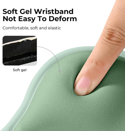 EooCoo Ergonomic Mouse Pad with Gel Wrist Rest Support, Middle Concave Design for Natural Wrist Alignment, Non-Slip Base Mousepad for Laptop, Computer, Office Desk Accessories, Carpal Tunnel Syndrome