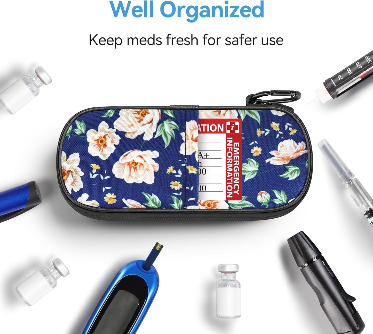 Gelozid Insulin Pen Cooler Travel Case Diabetic Medication Insulated Cool Organizer with 2 Reusable Ice Packs for Insulin Pen and Other Diabetic Supplies, for the Daily Life and Trip(Black)