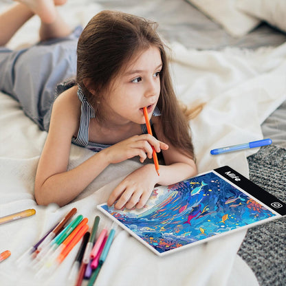 Mlife A2 LED Light Pad for Diamond Art Painting Light Board with 3 Brightness, Tracing Light Board with USB Cable & 4 Fasten Clips for Sketching, Animation, Drawing, Diamond Art Painting Supplies