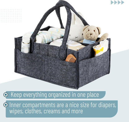 Mr. Pen- Baby Diaper Caddy Organizer, Gray, Medium, Nursery Storage Bin and Car Organizer for Diapers and Baby Wipes