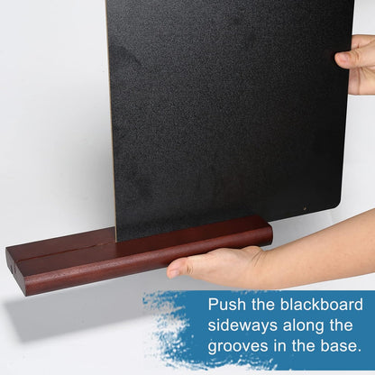 11.7x16.5 Inch Tabletop Chalkboard with Wood Base, Menu Chalkboard Stand, Message Board, Bar and Special Event Decorations, Hanging Double-Sided Chalkboards Sign for DIY Home Decoration-Walnut