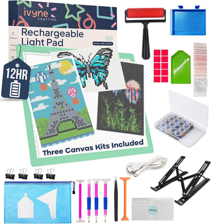 iVyne Rechargeable A4 Light Pad for Tracing & Weeding - LED Light Board for Weeding Vinyl - for Cricut Vinyl Weeding Tools - Ultra-Thin & Portable - Perfect for Artists & Crafters - Pink