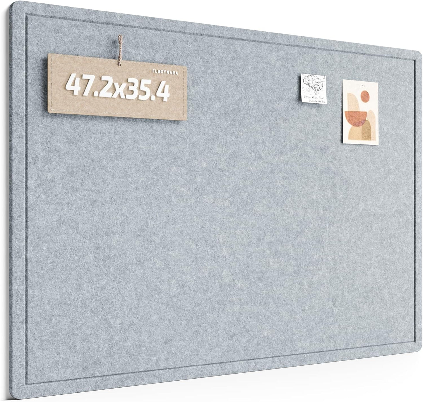 Fluxynara Bulletin Board, 23.6" x 17.5" Cork Board Alternative with 12 Safe Removable Adhesive Tabs, Foldable Felt Pin Board for Home Office, Classroom, Bedroom,Entryway for Walls—Sage