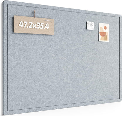Fluxynara Bulletin Board, 23.6" x 17.5" Cork Board Alternative with 12 Safe Removable Adhesive Tabs, Foldable Felt Pin Board for Home Office, Classroom, Bedroom,Entryway for Walls—Sage
