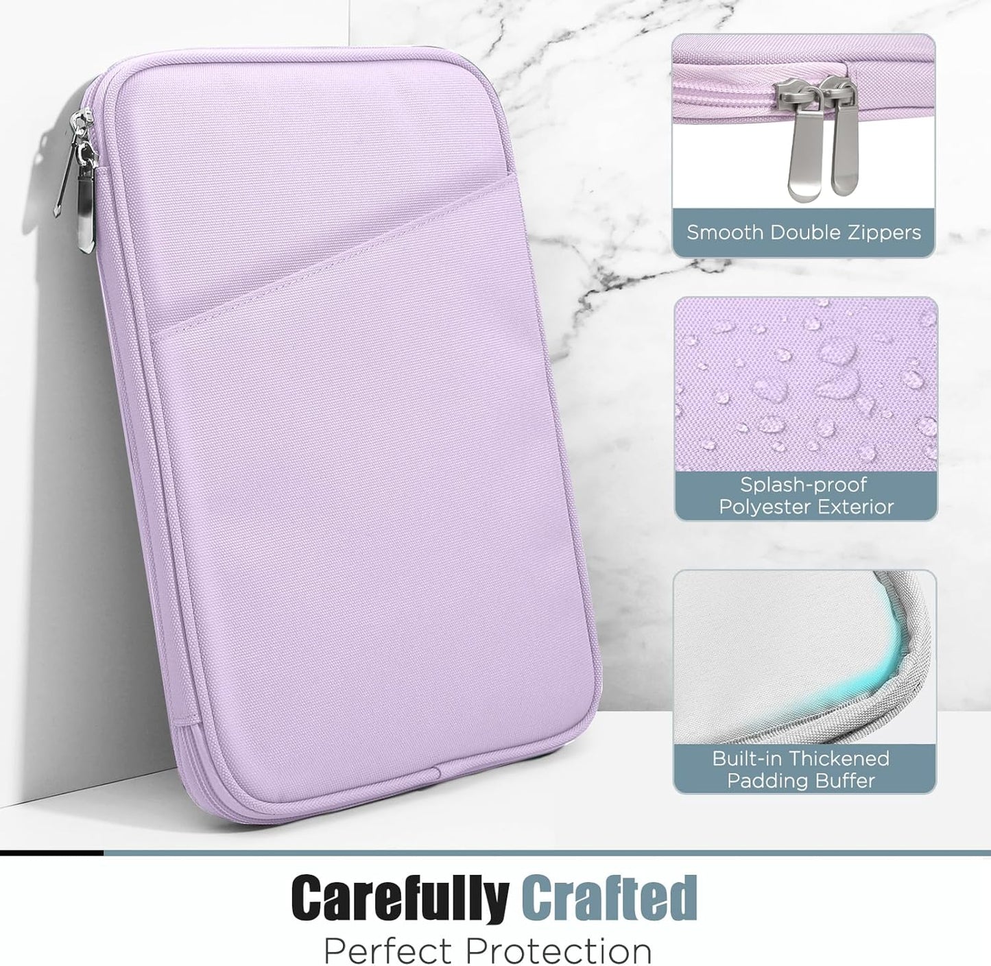 TiMOVO 9-11" Tablet Sleeve Bag for iPad 11-inch A16 2025, iPad 10.9"/10.2"| Air 11 Inch/5th/4th Gen. 10.9", Galaxy Tab A9+/A11Plus 11", Protective Bag with Pocket, Black