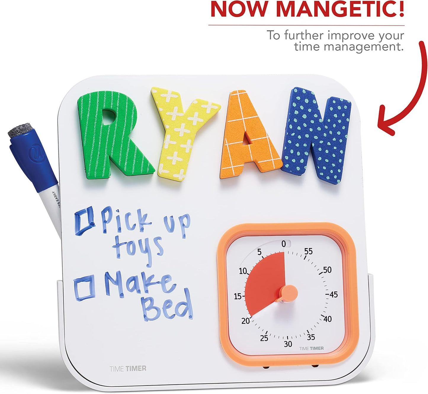 TIME TIMER MOD with Dry Erase Board — 60-Minute Visual Countdown Timer with Magnetic Whiteboard — for Notes, Chores, Classroom and Office Reminders, Visual Schedules, for Kids and Adults (Blue)