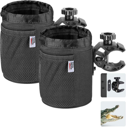 KEMIMOTO Motorcycle Cup Holder, Oxford Fabric Motorcycle Drink Holder with 0.6"-1.5" Alligator Clamp, Universal Water Bottle Cup Accessories for Bike, ATV/UTV, Scooter, Boat, Walker