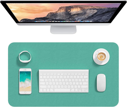 Hsurbtra Desk Pad, 23.6" x 13.8" PU Leather Desk Mat, M Extended Mouse Pad, Waterproof Desktop Blotter Protector, Non-Slip Ultra Thin Small Laptop Keyboard Writing Mat for Office Home, Pink