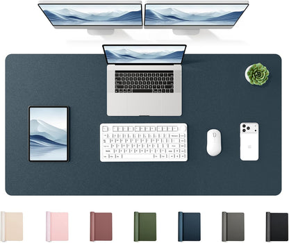 YSAGi 35.4" x 17" Large PU Leather Desk Mat for Keyboard and Mouse - Waterproof Non-Slip Desk Pad Protector for Office, Home, Writing Desk, Black