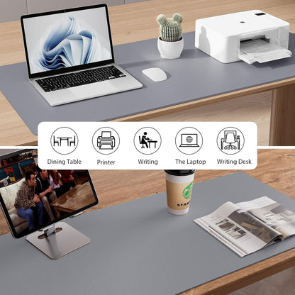 Aothia Leather Desk Pad Protector, Mouse Pad, Office Desk Mat, Non-Slip PU Leather Desk Blotter, Laptop Desk Pad, Waterproof Desk Writing Pad for Office and Home (Black,36" x 17") - Colors B
