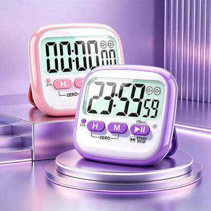 Antonki 2 Pack Classroom Timers for Kids Teachers, Magnetic Countdown Digital Kitchen Timer for Cooking, Study, Exercise, Games, Time Mangement - Loud/Silent Mode - Battery Included