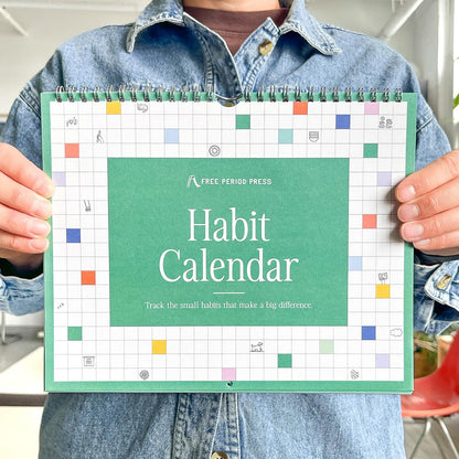 Free Period Press Habit Tracker Calendar & To Do List Planner, Spiral Bound Habit Tracker with Writable Goals, 12 Months Undated, 8"x10”