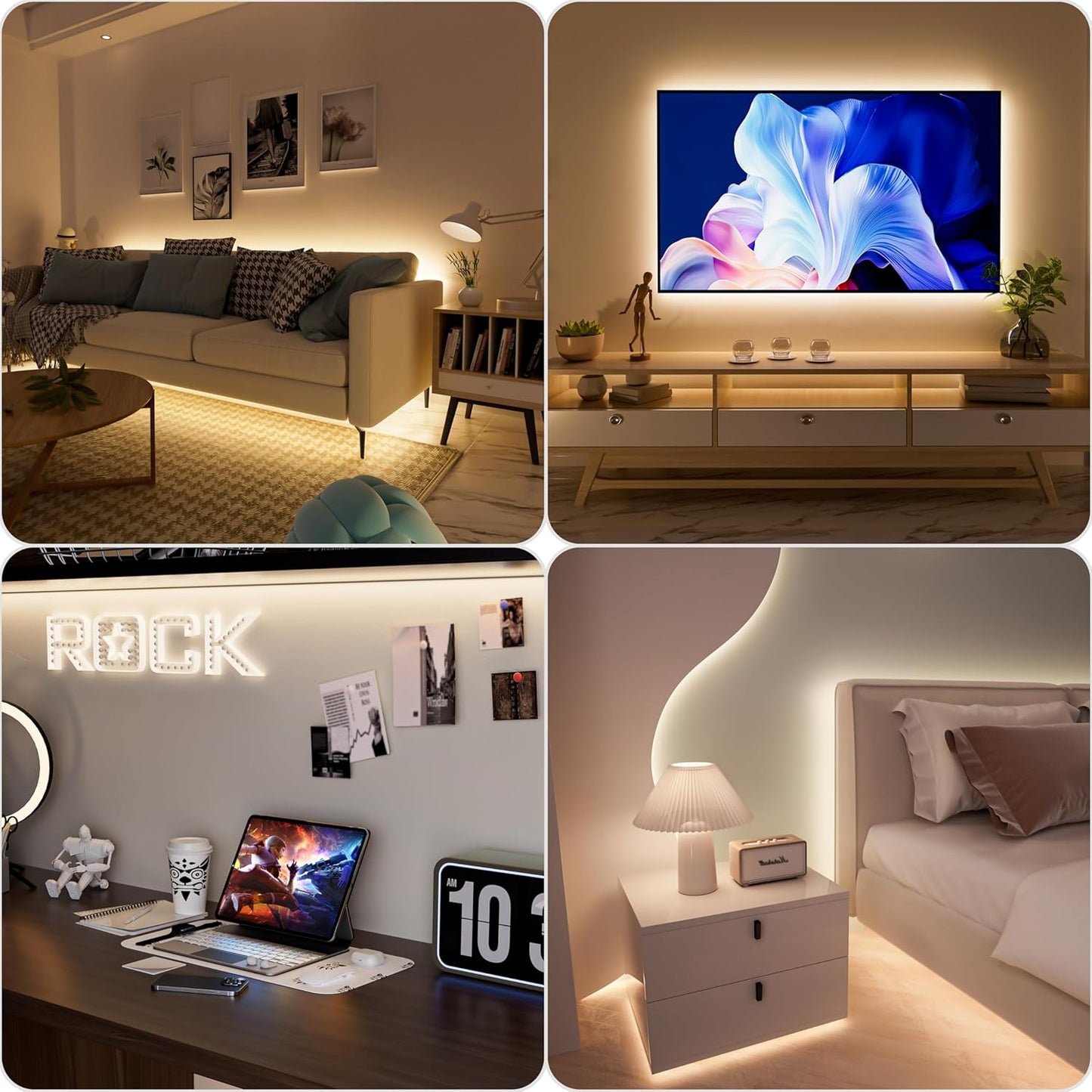 PAUTIX COB LED Strip Lights 5V USB Powered Dotless Super Bright Dimmable LED Lights 3000K Warm White 6.56ft TV Backlights,Flexible 3M Adhesive Under Cabinet Light for Bedroom,Kitchen,Shelf Lighting