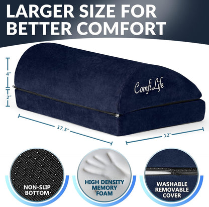 ComfiLife Foot Rest for Under Desk at Work – Adjustable Height Memory Foam Foot Stool for Under Desk, Office Chair & Gaming Chair – Ergonomic Footrest for Back & Hip Pain Relief (Black)