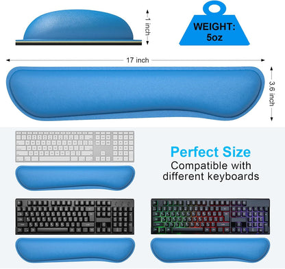 Dapesuom Enlarge Keyboard Wrist Rest, Memory Foam Keyboard Wrist Cushion for Computer Desk Mats Support, Pain Relief Ergonomic Mouse Pad Rests with Non-Slip Base for Gaming, Laptop, Radiant Orchid
