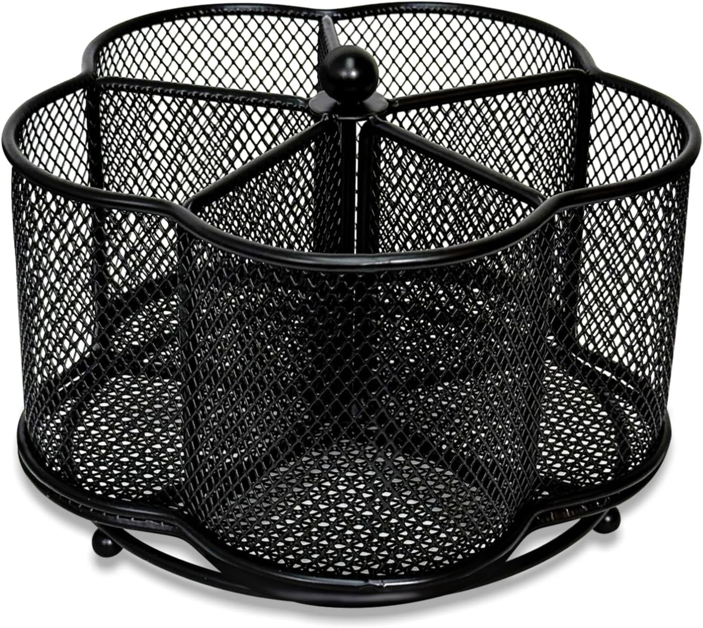 360 Degree Rotate Pen Holder for Desk Mesh Desk Pen Organizer Pencil Holder Large Capacity Accessories & Workspace Organizers for School,Home (Black, No hook)