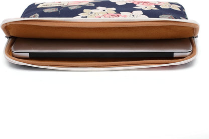 Canvaslife White Rose Patten Laptop Sleeve 14 inch 14.0 inch Laptop case Bag